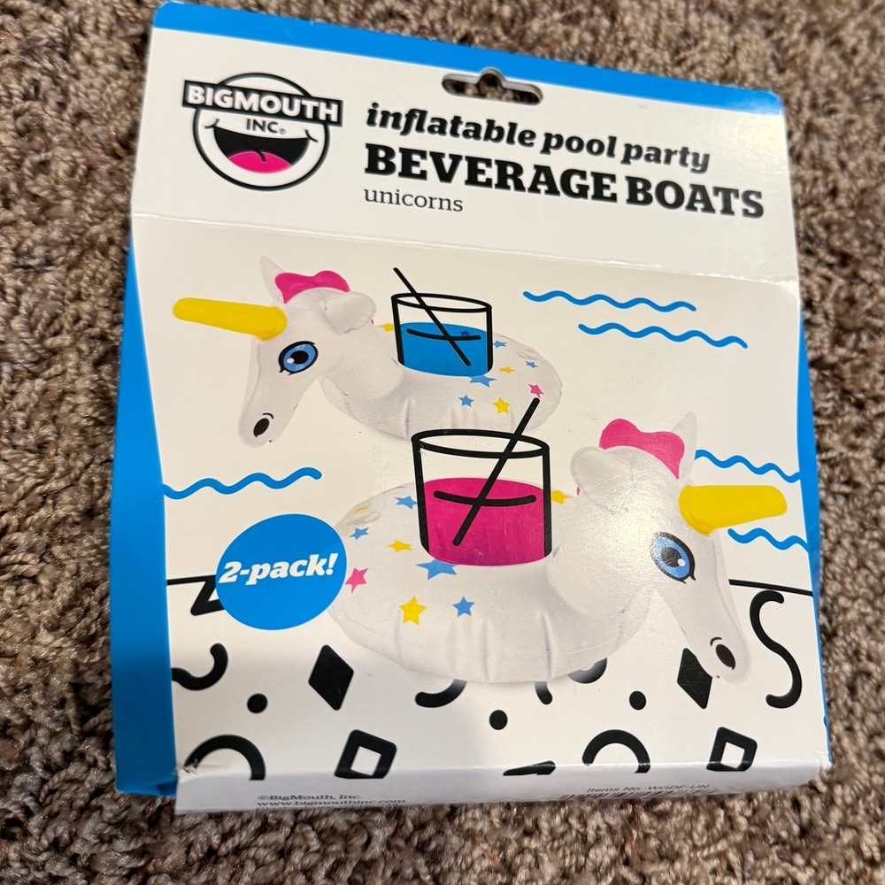 Big Mouth Inflatable Pool Drink Unicorn Floats - 2 pack  NEW